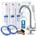 Ari robinet de cuisine 3 voies Linko, acier inoxydable, robinet d'évier. Inclut le système de filtration d'eau Aquaphor Kristall H, rotatif à 360°