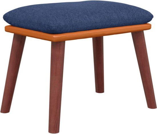 vidaXL Voetenbank 45x29,5x35 cm stof en kunstleer blauw