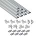 D-Line 30x15 mm kabelgoot 4 m multipack, halfrond profiel, zelfklevende kabelafdekking, overschilderbaar kabelbeheer - 10 x 30 mm (B) x 15 mm (H) x 40 cm lengte en accessoiress - Aluminiumlook