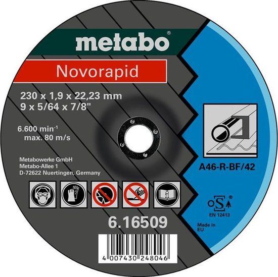 Metabo accessoires Metabo Doorslijpschijf 150x1,6x22,23mm Staal Novorapid