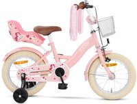 SJOEF Dolly Meisjesfiets 14 inch Roze | Unicorn Design | Kinderfiets met zijwieltjes 3, 4 & 5 jaar | 98-108 Kledingmaat | Roze Fiets 14 inch