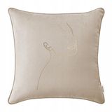 ROOM99 Mademoiselle Sierkussensloop, 40 x 40 cm, decoratief sierkussen, decoratief, esthetisch, modern, slaapkamer, woonkamer, decoratie, fluweel, beige