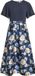 VILA VICLARA VOLUME S/S MIDI DRESS/KA Maxi jurk Dames XS Polyester/Elastaan Navy Blazer