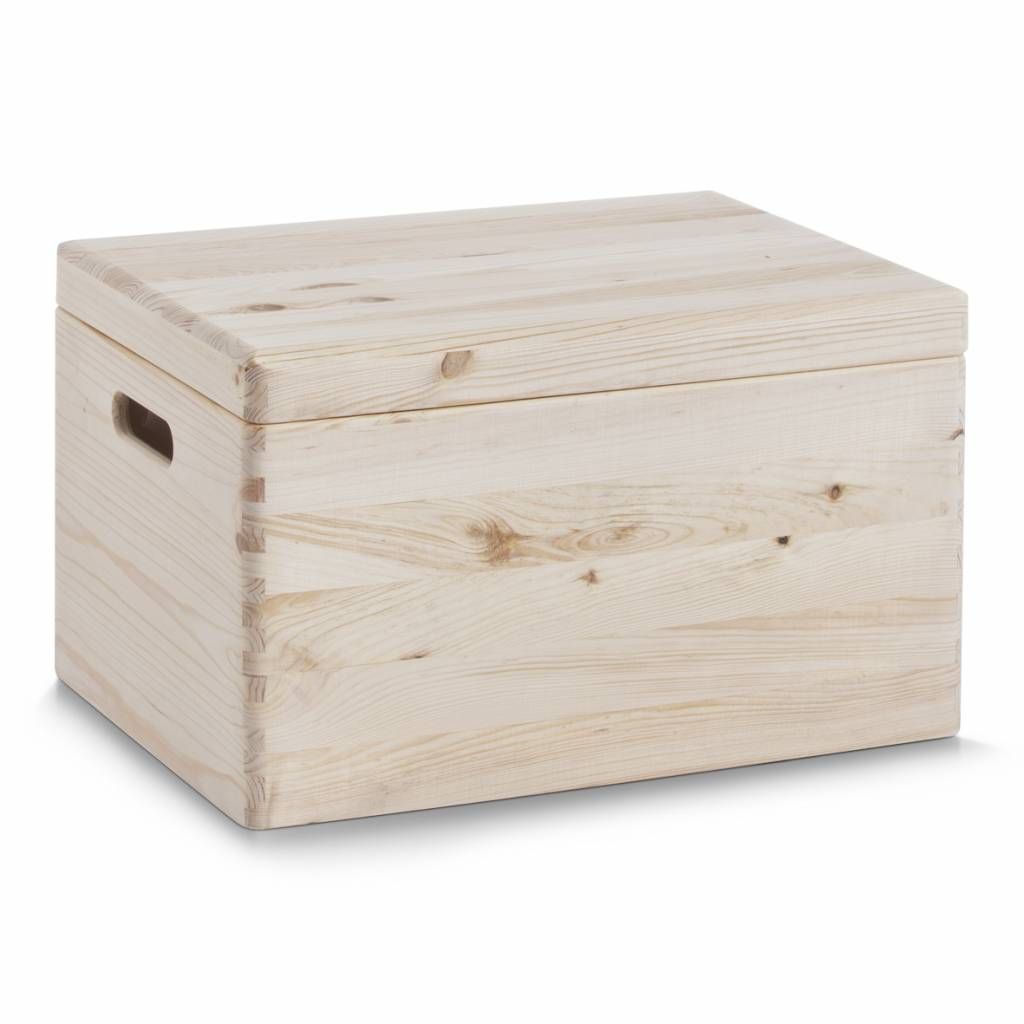 Zeller Present Kist met Deksel Middel - bruin - hout