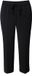 Ulla Popken - Dames - 7/8-broek persplooien elastische tailleband strikbandje - Zwart - Maat 44