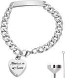 Hemelwinkel Luxe As Armband - 20 CM - Met Ashanger - Voor As, Haren of Parfum - Assieraad - Gedenksieraad - Urn - Incl. As vuller en Opbergzakje - Always in my heart