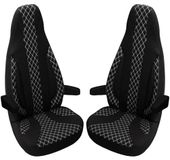 Bremer Sitzbezüge Premium Camper stoelhoezen voor Eura Mobil WPL408 in Zwart/Wit (2 losse stoelen)