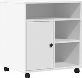 vidaXL Printerkastje met wielen 60x50x67 cm wit