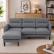 Icecat Canapé d'angle, en forme de L, 3 places, avec chaise longue, poches de rangement, 10 pieds de canapé, dimensions : 204x136x80