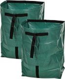 Pro Garden Tuinafvalzak - 2x - opvouwbaar - rond - groen - 178 liter