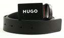 HUGO Leren Riem Gilao Sz35 Leather Belt W100 Black Zwart