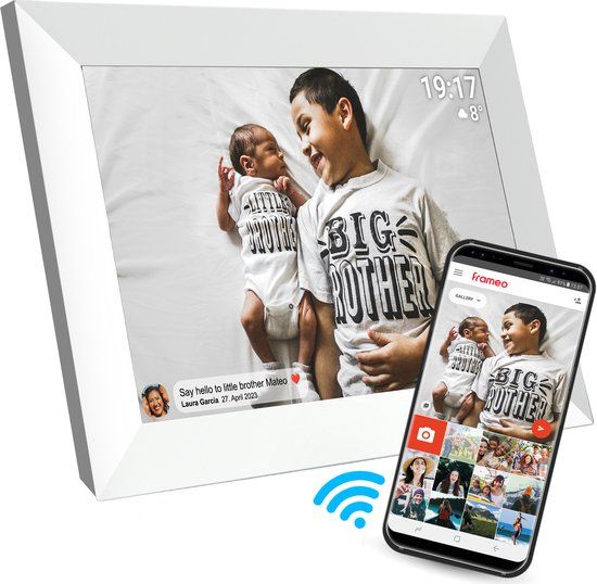 Denver Digitale Fotolijst 10.1 inch - HD - Frameo App - Fotokader - WiFi - 16GB - IPS Touchscreen - PFF1026W - Wit