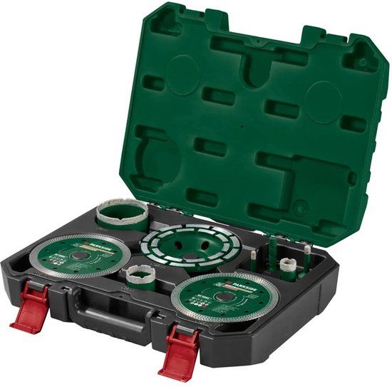 Parkside Tegelgereedschap - 9-delig - Inclusief diamant slijpkom en boorkronen
