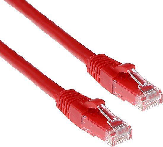 ACT Rode 10 meter U/UTP CAT6 patchkabel snagless met RJ45 connectoren IS8510