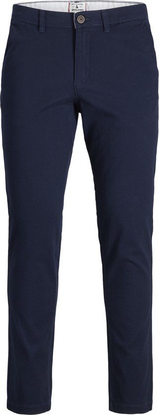 JACK&JONES PLUS JPSTMARCO JJDAVE NOOS PLS Heren Chino Broek - Navy Blazer - Slim Fit - Katoen met Stretch - Maat 48/32