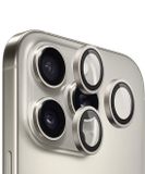 BLUEO Camera Lens Protector Geschikt voor iPhone 16 Pro & 16 Pro Max - RVS & Glas - Natural Titanium