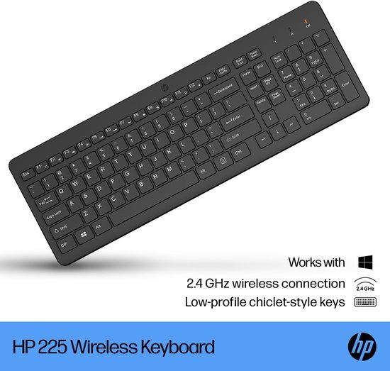 HP 225 draadloos toetsenbord Zwart