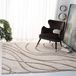 Safavieh Florida Shag Collection Hoogpolig tapijt voor woonkamer, eetkamer, slaapkamer, hoogpolig, crème-beige, 122 x 122 cm