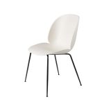 GUBI Chaise Beetle Alabaster white, structure en acier noir