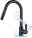 Unyqoos® Robinet de cuisine en laiton – Robinet mitigeur à levier unique pour évier avec douchette extractible, noir mat