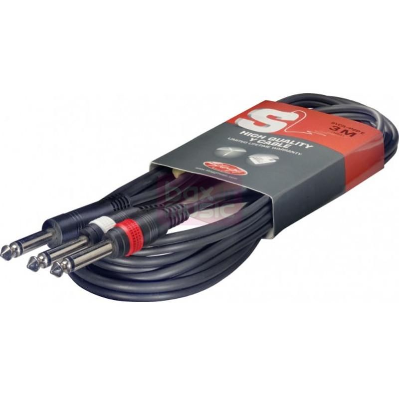 Stagg SYC3/P2P E 6.3 mm mono-jack - 2x mono-jack kabel 3 meter