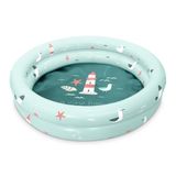 Miniland Opblaasbaar babyzwembad, 100 cm, kinderzwembad voor buiten, compact, licht en eenvoudig te transporteren, ideaal voor tuin, strand of terras, zomer en waterspel