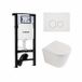 Geberit QeramiQ Dely Toiletset - 36.3x51.7cm - diepspoel - rimless - Geberit UP320 plieger inbouwreservoir - softclose toiletzitting - mat witte bedieningsplaat - rechtehoekige knoppen - mat wit