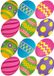 Bellatio Decorations Shoppartners Bv DIY Cut Outs papieren decoratie paaseieren - 12x stuks op een vel - Paasdecoraties - uitknippen en ophangen - eenzijdig bedrukt