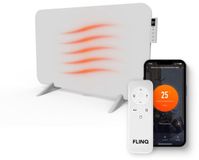 FlinQ Slimme Infrarood Verwarming - Elektrische Verwarmingspaneel - Moderne Kachel - Geschikt voor Badkamer - Staand & Verplaatsbaar - Met Thermostaat - Wit Paneel - 600W