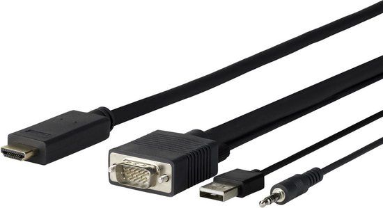 VivoLink Pro VGA + Audio naar HDMI 1M Zwart