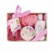 Accentra Sweet Peony douchecadeauset voor dames in mooie geschenkdoos, 4-delig met douchegel, bodylotion, lichaamsboter en mesh-spons, geschenkdoos voor de