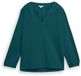 Tom Tailor - Shirt met lange mouwen en ruches - Maat XL - Deep Meadow Green