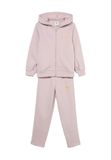PUMA Essentials Script Glitter trainingspak met volledige rits voor Dames, Roze, Maat 13-14Y