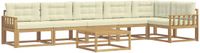 vidaXL - Hoek loungeset - 6 zitplekken - Polyester - Wit en crème