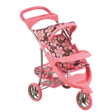 Bino Poppenwagen roze