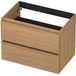 INK - Onderkast 2 Laden Greeploos met Houten Keerlijst - 700x450x520 Mm - Blank Eiken