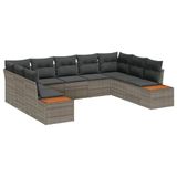 vidaXL - Tuinbank - Set - 5 - st - 9-Aantal - zitplaatsen - Grijs - Polyrattan