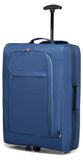 Valise - Valise cabine - Valise souple - Roues doubles - Convient comme bagage à main - 51 x 36 x 18 cm - Bleu
