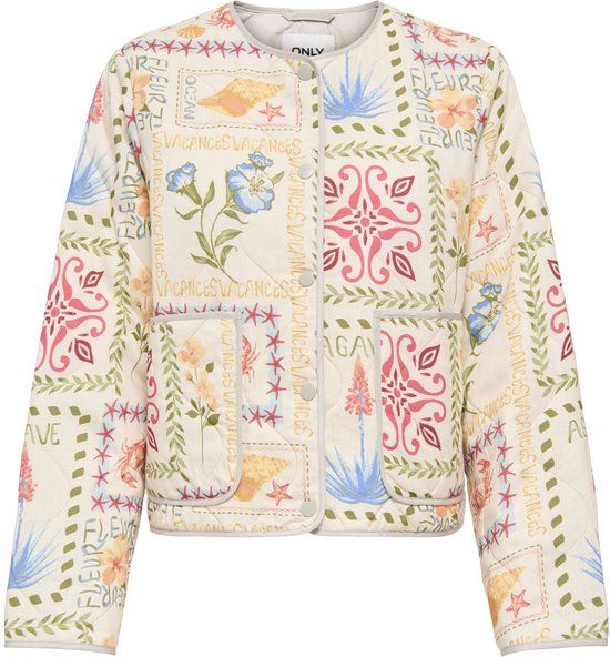 ONLY ONLELVIRA AOP JACKET OTW Dames Gewatteerde jas M Gebloemd Viscose