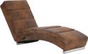 vidaXL Chaise longue suédine synthétique marron