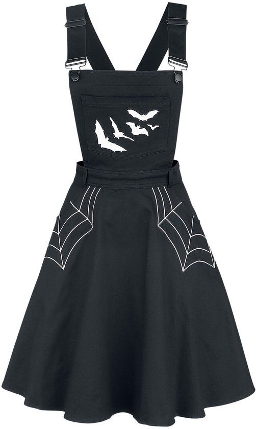Hell Bunny Miss Muffet Pinafore Dames Mini-jurk - Zwart - L
