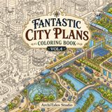 Fantastic City Plans Coloring Book Vol. 4: 50 Futuristic Smart City Masterplans Featuring AI Urban Design, Autonomous Transportation, Drone Delivery ... Logistics, and Sustainable Cities to Color
