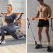Bol Pilates kit avec 6 bandes de résistance - 150 lbs ou 250 lbs - bandes de pilates flexibles portables - équipement d'entraînement pour femmes et hommes - bâton de yoga squat en 3 parties - entraînements à domicile