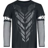 Chemical Black Gothic Shirt met lange mouwen Druvane Top Mens Black S tot 4XL voor Mannen zwart