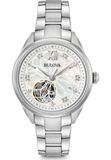 Bulova Analoog mechanisch dameshorloge met roestvrijstalen armband 96P181, Grijs, Armband