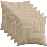 vidaXL Kussensloop ALMELO Taupe 45 x 45 cm (6 stuks)