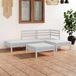 Salon de jardin 5 pièces - lot de 5 meubles de jardin en bois de pin massif blanc 331777