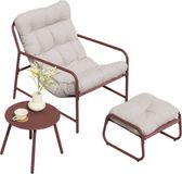 [en.casa] Trerdfjoa Tuinmeubelset 3-delig Roestkleurig en Grijs