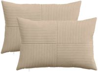 vidaXL - Kussensloop - 2 - pcs - ALMELO - Taupe - 50 - x - 70 - cm - corduroy