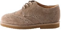 Next Jongens Modieuze leren brogueschoenen met brede pasvorm (G) - Naturel